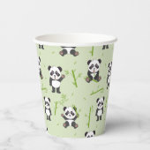 Cute Panda Bear Bamboo Kawaii Animals Pattern Papieren Bekers (Achterkant)
