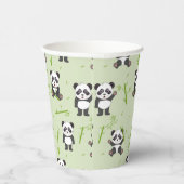 Cute Panda Bear Bamboo Kawaii Animals Pattern Papieren Bekers (Rechts)