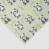 Cute Panda Bear Bamboo Kawaii Animals Pattern Tissuepapier (Detail)