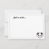 Cute Panda Bear Cartoon Custom Just a Note Notitiekaartje (Voorkant)
