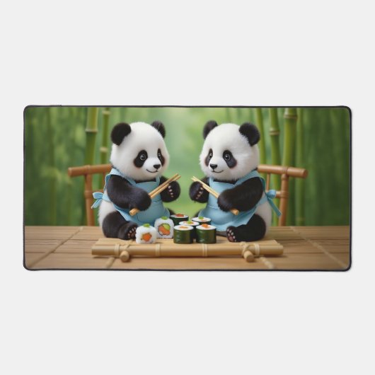 Cute Panda Bear Cubs Preparing Sushi (Recto)