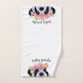 Cute Panda Bear Girl Nom personnalisé Ensemble de (Serviette à main)