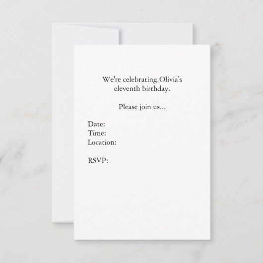 Cute Panda Bear Invitation d'anniversaire de la fi (Dos)