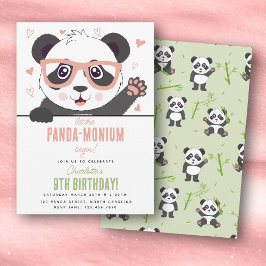Cute Panda Bear Kawaii Girl Birthday Party Kaart
