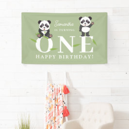 Cute Panda Bear Kawaii Kids First One Birthday Spandoek