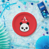 Cute Panda Bear Paper Plates – Personalized  Papieren Bordje (Feest)