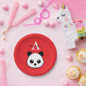 Cute Panda Bear Paper Plates – Personalized  Papieren Bordje (Feest)