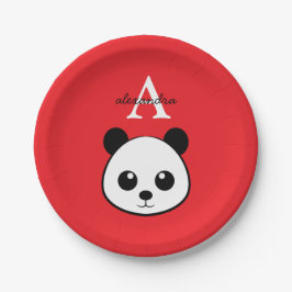Cute Panda Bear Paper Plates – Personalized  Papieren Bordje