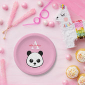 Cute Panda Bear Paper Plates – Personalized  Papieren Bordje (Feest)