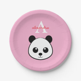 Cute Panda Bear Paper Plates – Personalized  Papieren Bordje