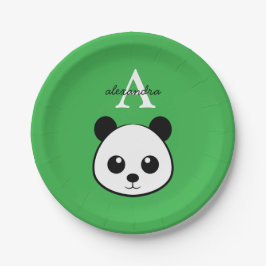 Cute Panda Bear Paper Plates – Personalized  Papieren Bordje