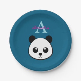 Cute Panda Bear Paper Plates – Personalized  Papieren Bordje