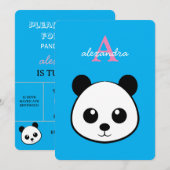 Cute Panda Bear Party Invitation – Personalized  (Devant / Derrière)