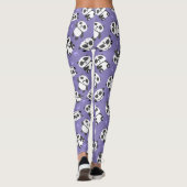 Cute panda bear paw blue background leggings (Achterkant)