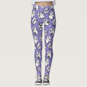 Cute panda bear paw blue background leggings (Voorkant)