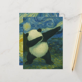 Cute Panda Bear - Van Gogh Style - Starry Night  Briefkaart