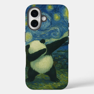Cute Panda Bear - Van Gogh Style - Starry Night  iPhone 16 Hoesje