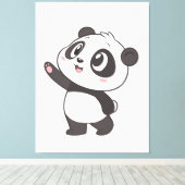 Cute Panda Bear Waving - Toile Impression (Insitu (Plancher de Bois))