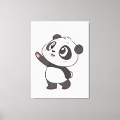 Cute Panda Bear Waving - Toile Impression (Recto)