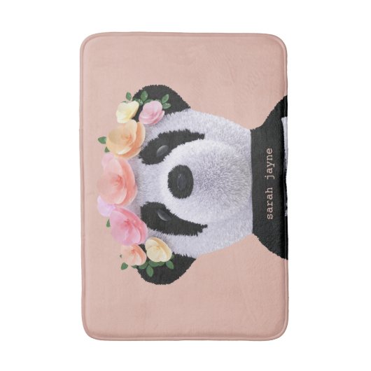 Cute Panda Beer Animal Custom Peach Girly Badmat (Voorkant Verticaal)