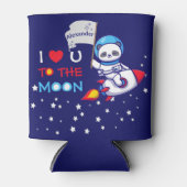 Cute Panda Beer Astronaut on Rocket Ship Kinder Blikjeskoeler (Voorkant)