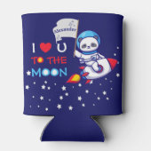 Cute Panda Beer Astronaut on Rocket Ship Kinder Blikjeskoeler (Achterkant)