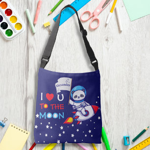 Cute Panda Beer Astronaut on Rocket Ship Kinder Crossbody Tas
