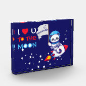 Cute Panda Beer Astronaut on Rocket Ship Kinder Fotoblokken (Links)