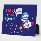 Cute Panda Beer Astronaut on Rocket Ship Kinder Fotoplaat (Zijkant)