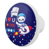 Cute Panda Beer Astronaut on Rocket Ship Kinder Keramische Knop (Rechts)