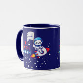 Cute Panda Beer Astronaut on Rocket Ship Kinder Mok (Voorkant links)