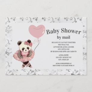 Cute Panda Beer Ballerina Baby Meisje Shower PER P Kaart