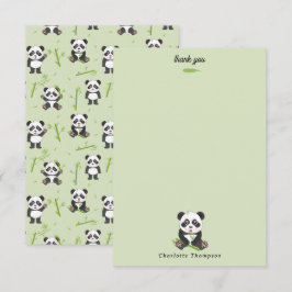 Cute Panda Beer Bamboe Kawaii Dieren Patroon Bedankkaart