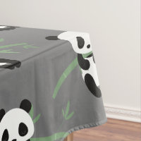 Cute Panda Beer Bamboo Pattern Grey