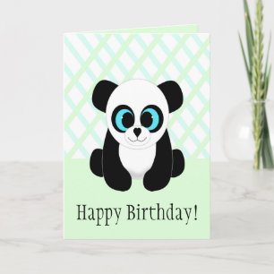 Cute Panda Beer Birthday Kaart