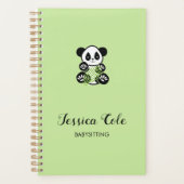 Cute panda beer bleek groen planner (Voorkant)