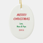 Cute Panda Beer Candy Cane Lijst Keramisch Ornament (Achterkant)