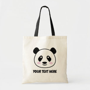 Cute panda beer cartoon canvas canvas tas