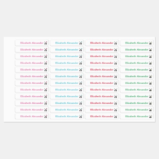 Cute Panda Beer Daycare Labels (Vel)