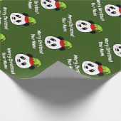 Cute panda beer elf gepersonaliseerd kind Kerstmis Cadeaupapier (Hoek)
