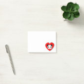 Cute Panda Beer en Red Heart Drawing Post-it® Notes (Kantoor)
