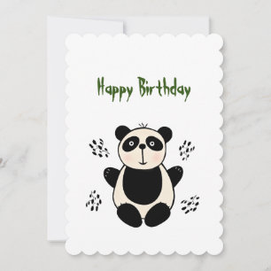 Cute panda beer feestdagenkaart
