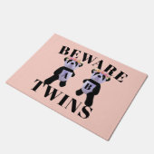 Cute Panda Beer Funny Beware Playroom Doormat Deurmat (Schuin)