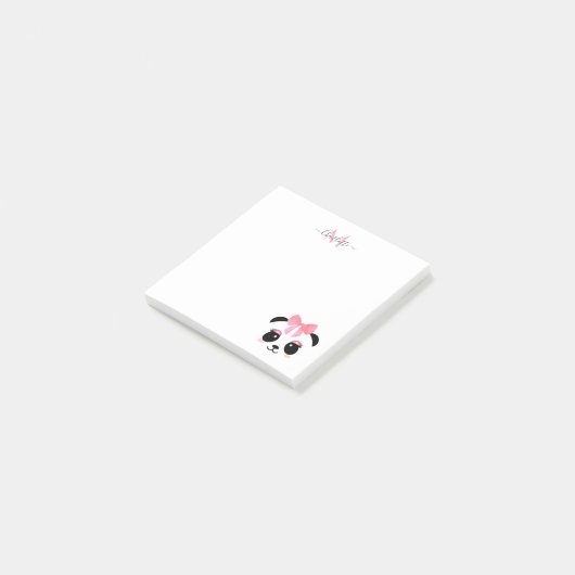 Cute panda beer gepersonaliseerd monogram post-it® notes (Schuin)