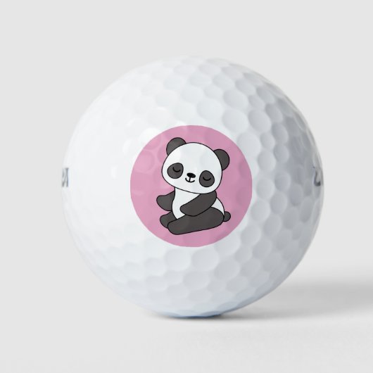 Cute Panda Beer Golf Balls Golfballen (Voorkant)