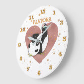 Cute Panda Beer Heart Grote Klok (Hoek)