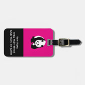 Cute Panda Beer Hot Pink Fuchsia Zoo Wildlife Gift Bagagelabel (Voorkant horizontaal)