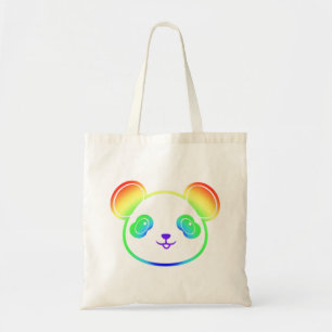 Cute Panda Beer in de kleuren van de regenboog Tote Bag