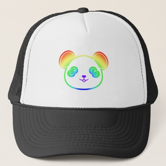 Cute Panda Beer in de kleuren van de regenboog Trucker Pet (Voorkant)