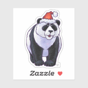 Cute Panda-Beer in een Santa Hat Sticker